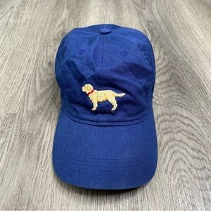 Smathers & Branson Yellow Lab Golden Retriver‎ Needlepoint Blue Hat Baseball Cap